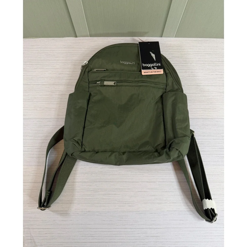 Baggallini Securtex Vacation Backpack Olive Green Anti-Theft RFID AVB465B1115